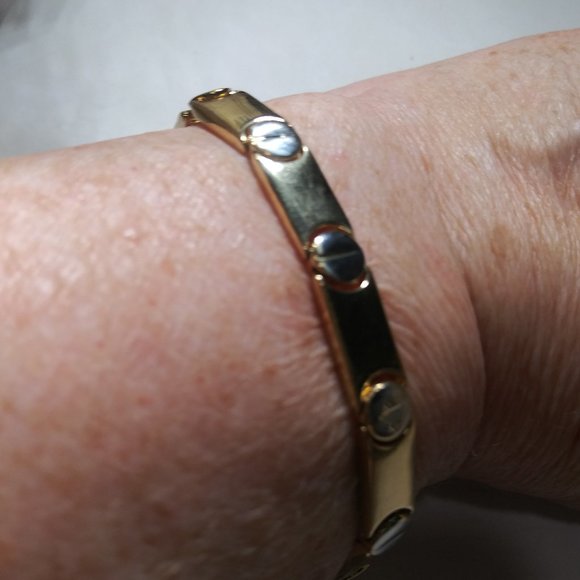 Two Tone Designer Screw Bracelet NWT - Picture 5 of 5